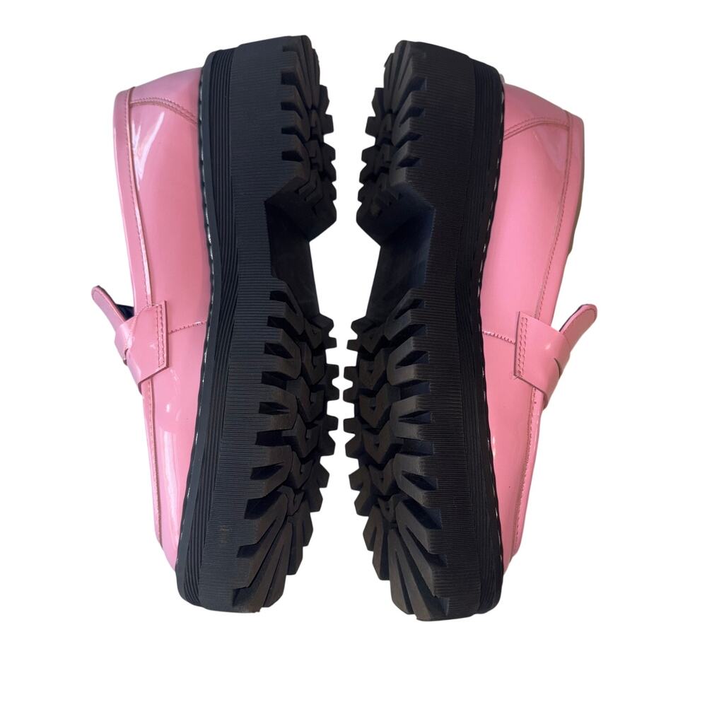 Madden Girl Pink Platform Chunky Penny Loafer Lug Sole Glossy Y2k Preppy 7.5 - Picture 3 of 11